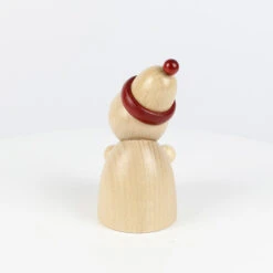 Clumsy Mini Valentine Wooden Natural -Steinbach Shop SN22ORN609 Clumsy Mini Valentine with fabric beanie and big bobble 007