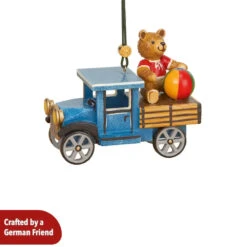 Ornament Teddy On A Truck