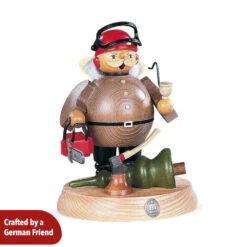 Smoker Forest Worker With A Chainsaw